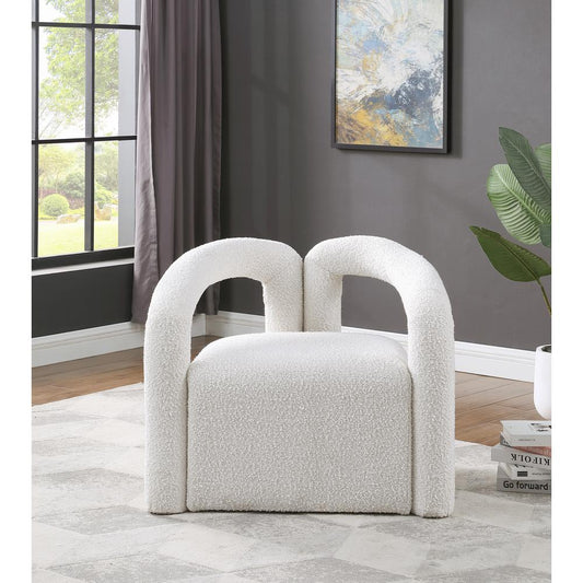 Troilus Cream Boucle Fabric Accent Chair