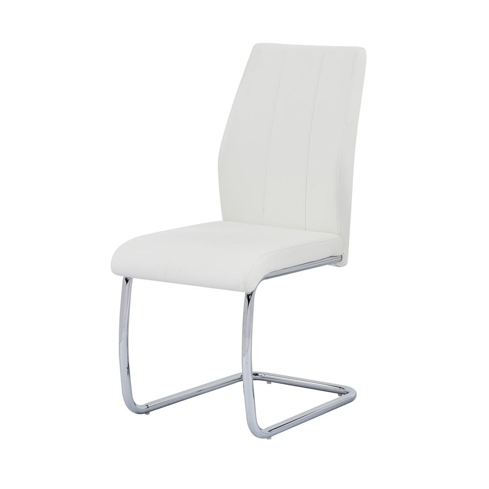 Gudmund 2-piece Modern Dining Chairs in White Faux Leather