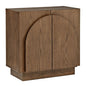 Questa Scandinavian Mid-Century 2-Door Cabinet with Arch Handles, Brown