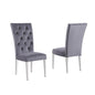 Layla Modern Velvet Upholstered Side Chairs in Gray (Set of 2)