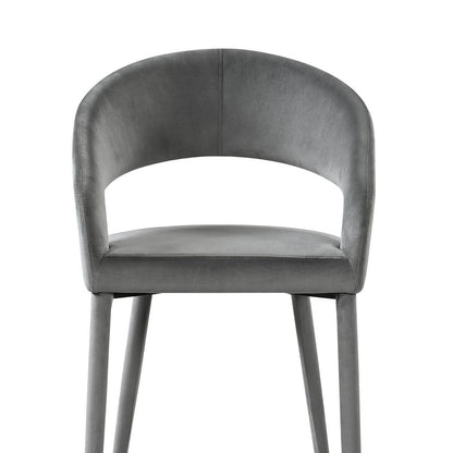 Jacques Velvet Gray Dining Chairs (Set of 2)