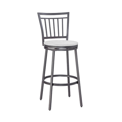 Stockton 30" Metal Swivel Stool - Slate Grey - White Oak Seat