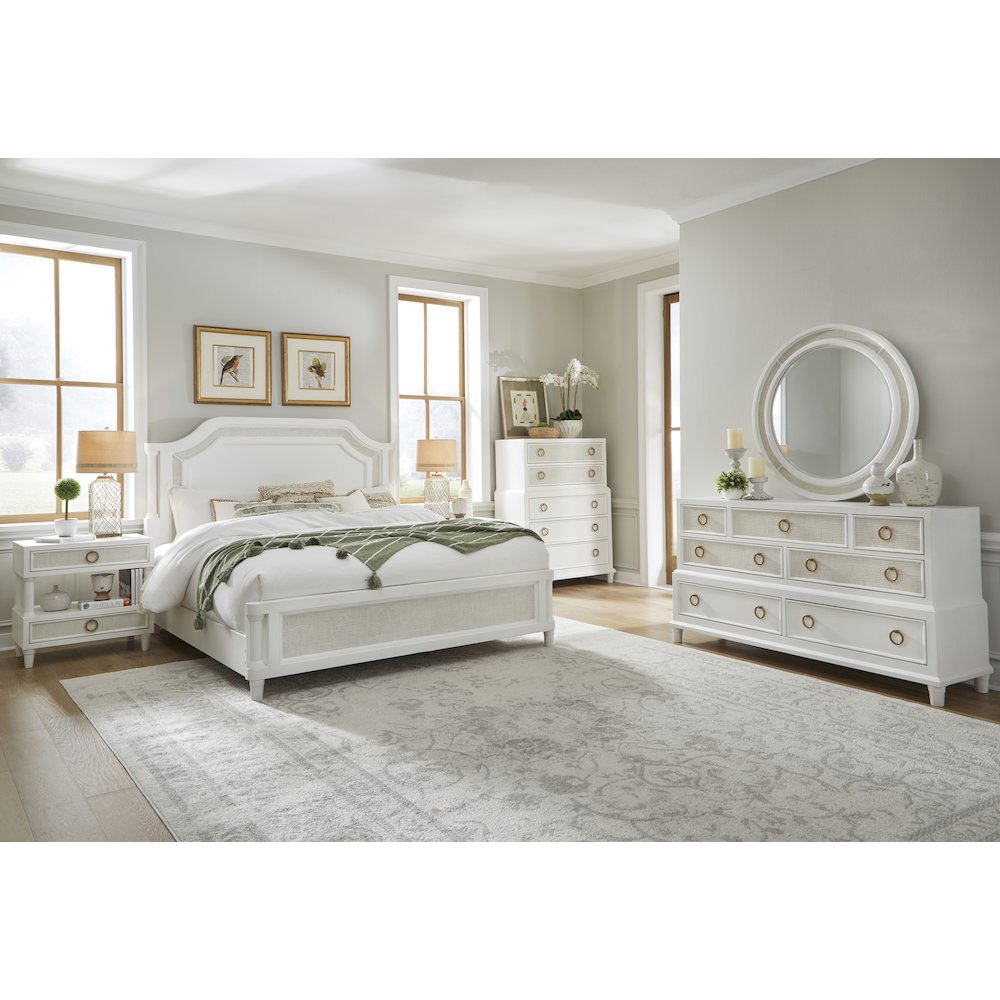 Switchgrass 2-Drawer with Open Shelf Nightstand - White