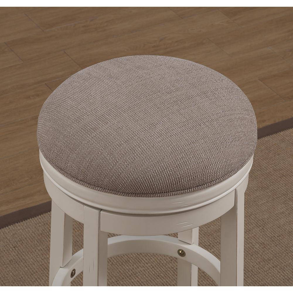 Aversa 26" Backless Swivel Stool - Distressed Antique White
