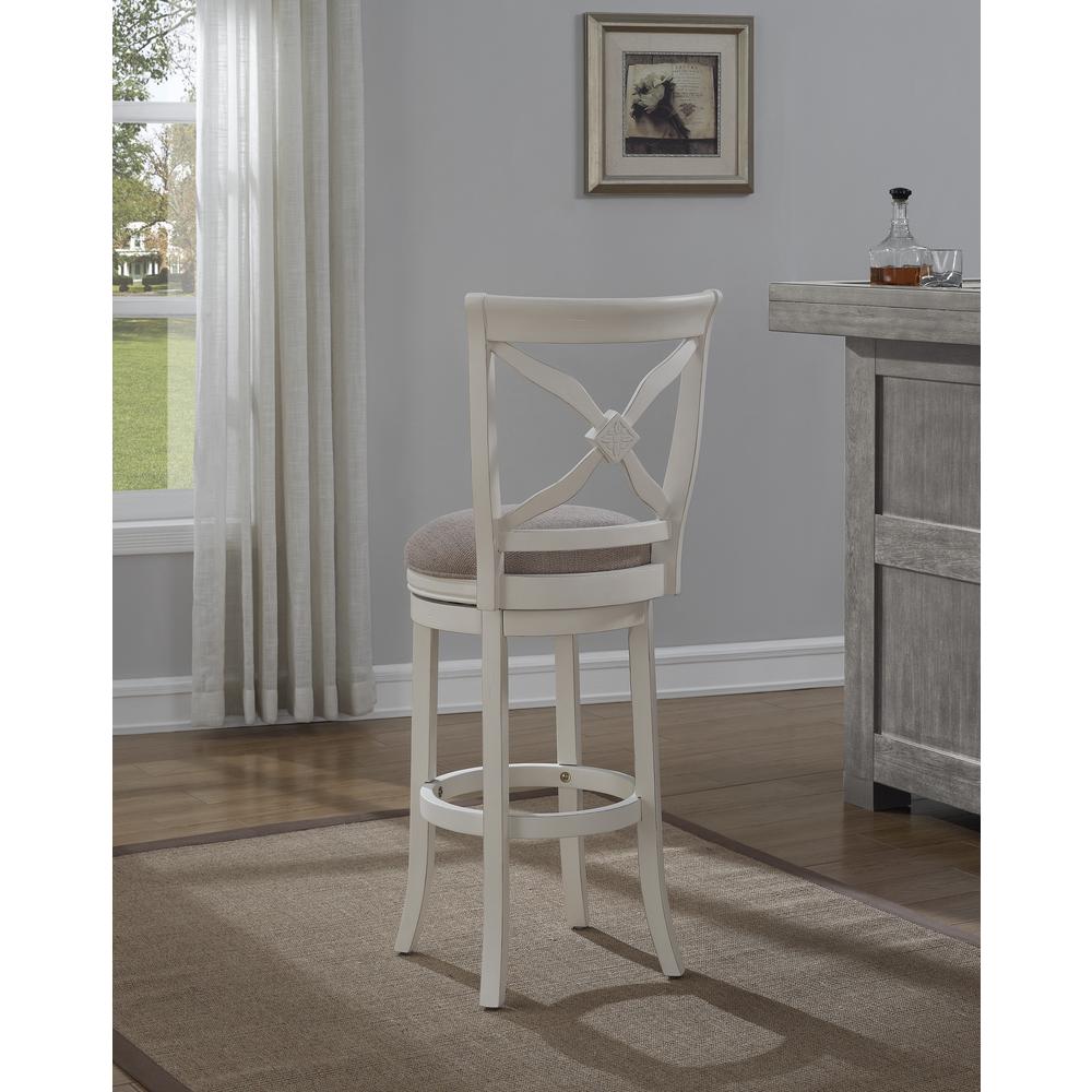 Accera 26" Swivel Stool - Distressed Antique White