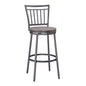 Stockton 30" Metal Swivel Stool - Slate Grey - Grey Oak Seat