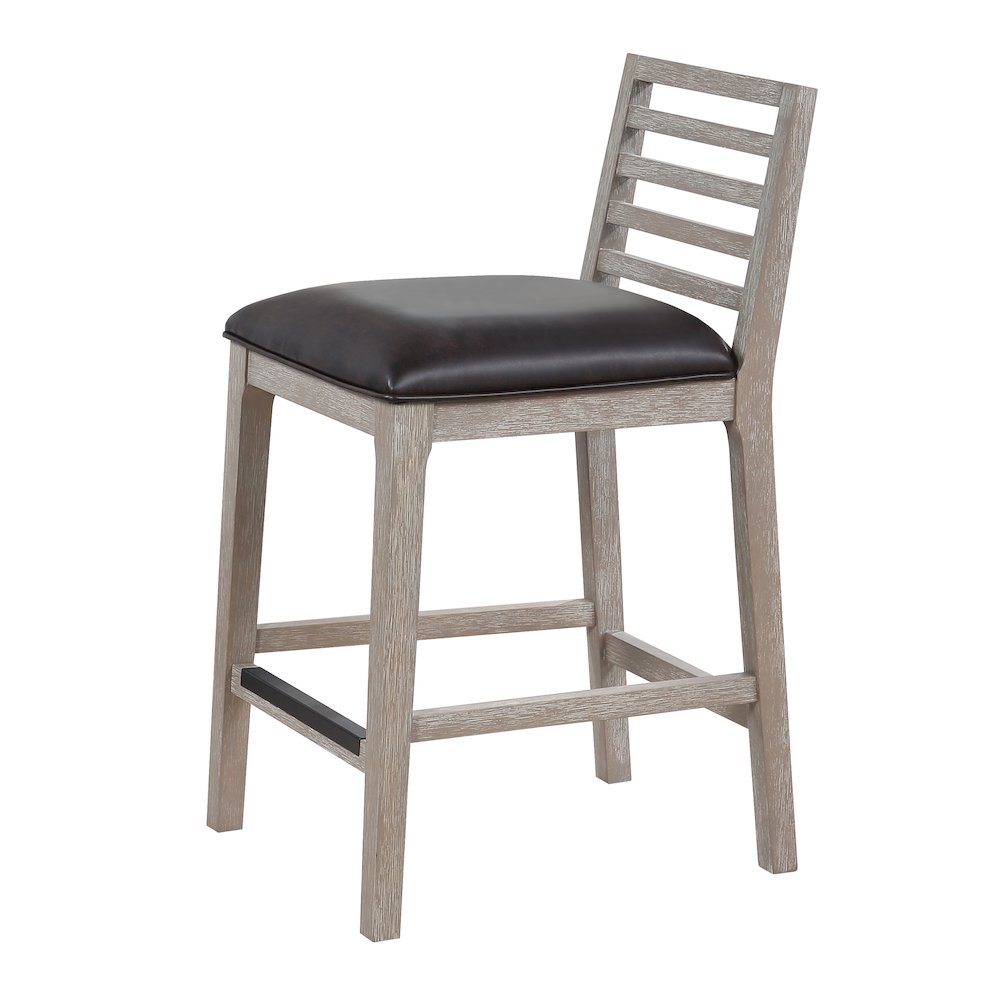 Siri 26" Wood Stool - Driftwood Grey