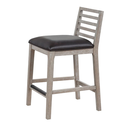 Siri 26" Wood Stool - Driftwood Grey