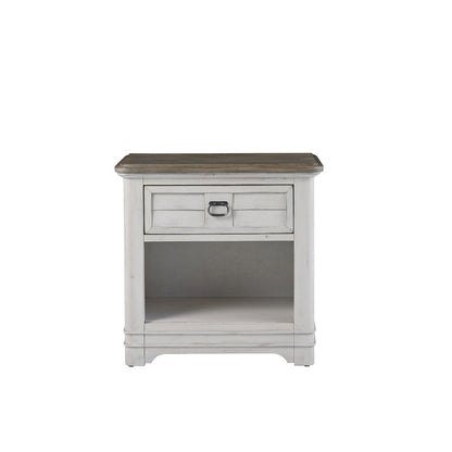 Meadowbrook 1-Drawer Nightstand - Whitewash - Sand Top