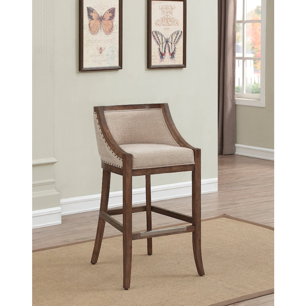 Michelle 30" Bar Stool - Warm Brown