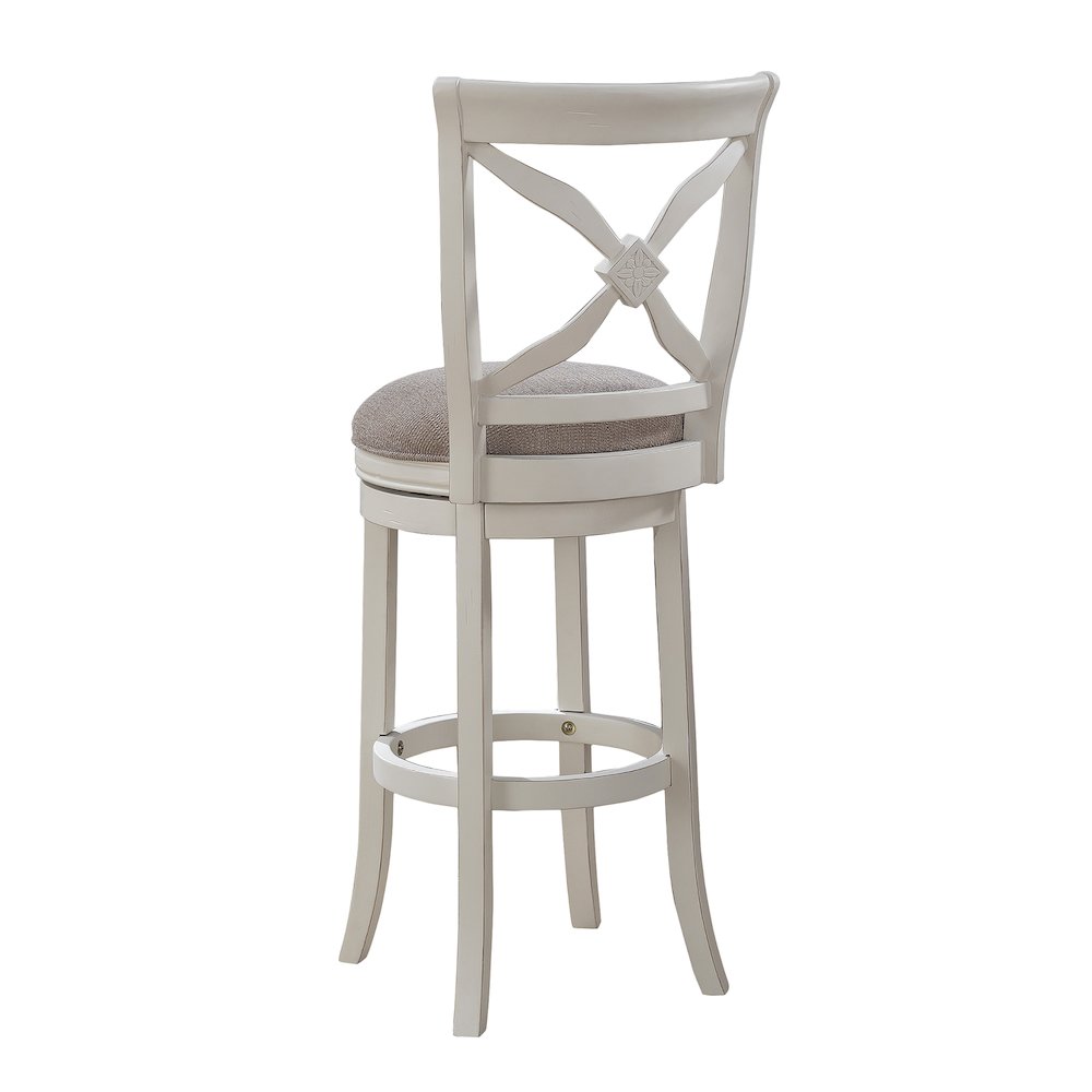 Accera 34" Swivel Stool - Distressed Antique White