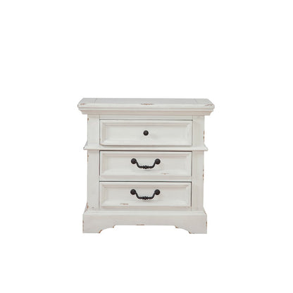 Stonebrook 3-Drawer Nightstand - Distressed Antique White