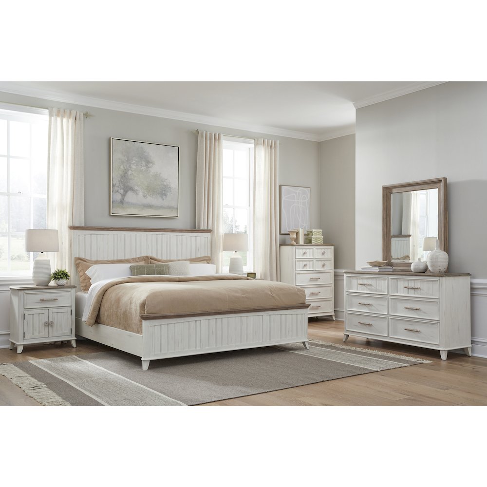 Beach Comber Nightstand - Weathered White - Sand Top