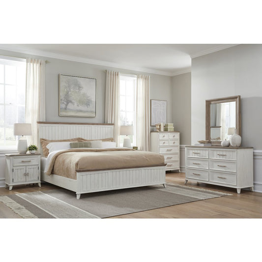 Beach Comber Nightstand - Weathered White - Sand Top