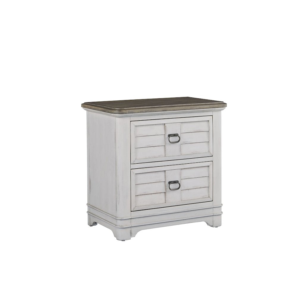 Meadowbrook 2-Drawer Nightstand - Whitewash - Sand Top