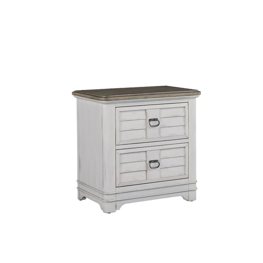 Meadowbrook 2-Drawer Nightstand - Whitewash - Sand Top