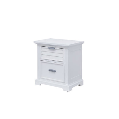 Heritage Coast 2-Drawer Night Stand With USB - Coastal White