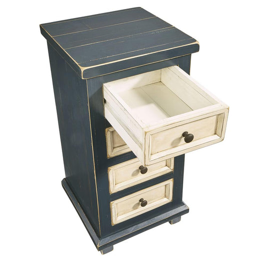 4 Drawer Chairside Table - Navy- A750-69N