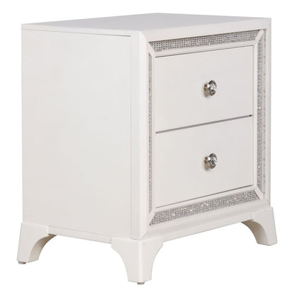 Cassie Illuminating Glam Nightstand, Pearl Finish