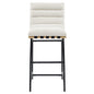 Nicco Eggshell Polyester 30" Bar Stool with Black Iron Base