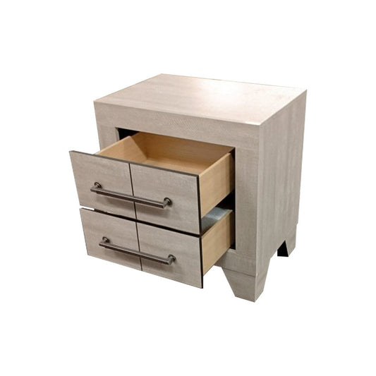 Rustic Gray Oak 2-Drawers Nightstand