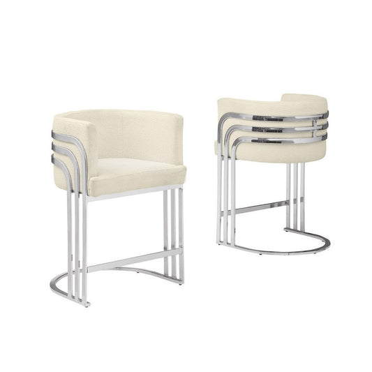 Best Quality furniture Cream with silver barstool, Set of two