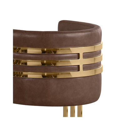Mocha with Gold Base Barstool, Set of 2