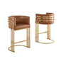 Toffee with Gold Base Barstool, Set of 2