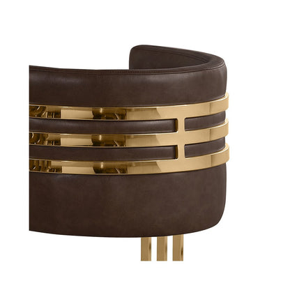Espresso with Gold Base Barstool, Set of 2