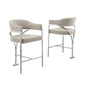 Single Boucle Fabric Barstool Gray with Matte Gold Chrome Base