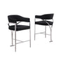 Single Boucle Fabric Barstool Black with Matte Gold Chrome Base