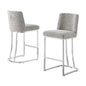 Rich Gray With Silver Base Barstools, Set Of 1