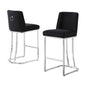 Black With Silver Base Barstools, Set Of 2