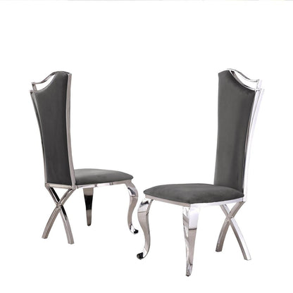 Classic Velvet Side Chair. Gray