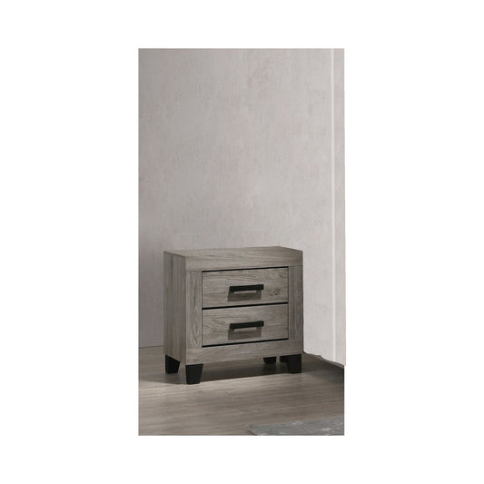 Light grey 2-drawer bedroom nightstand