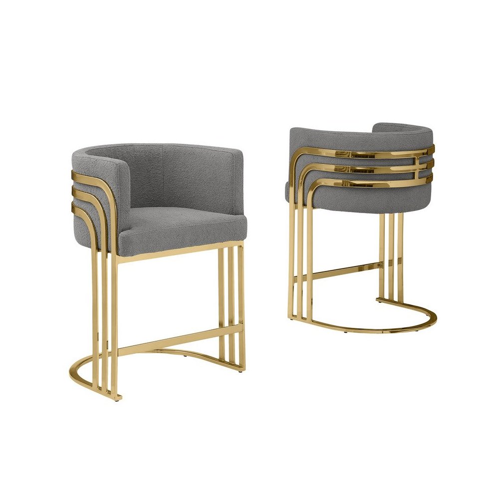 Best Quality furniture Dark grey with gold barstool, Set of two