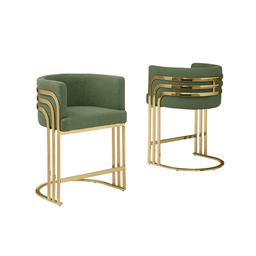 Best Quality furniture Green with gold barstool, Set of two
