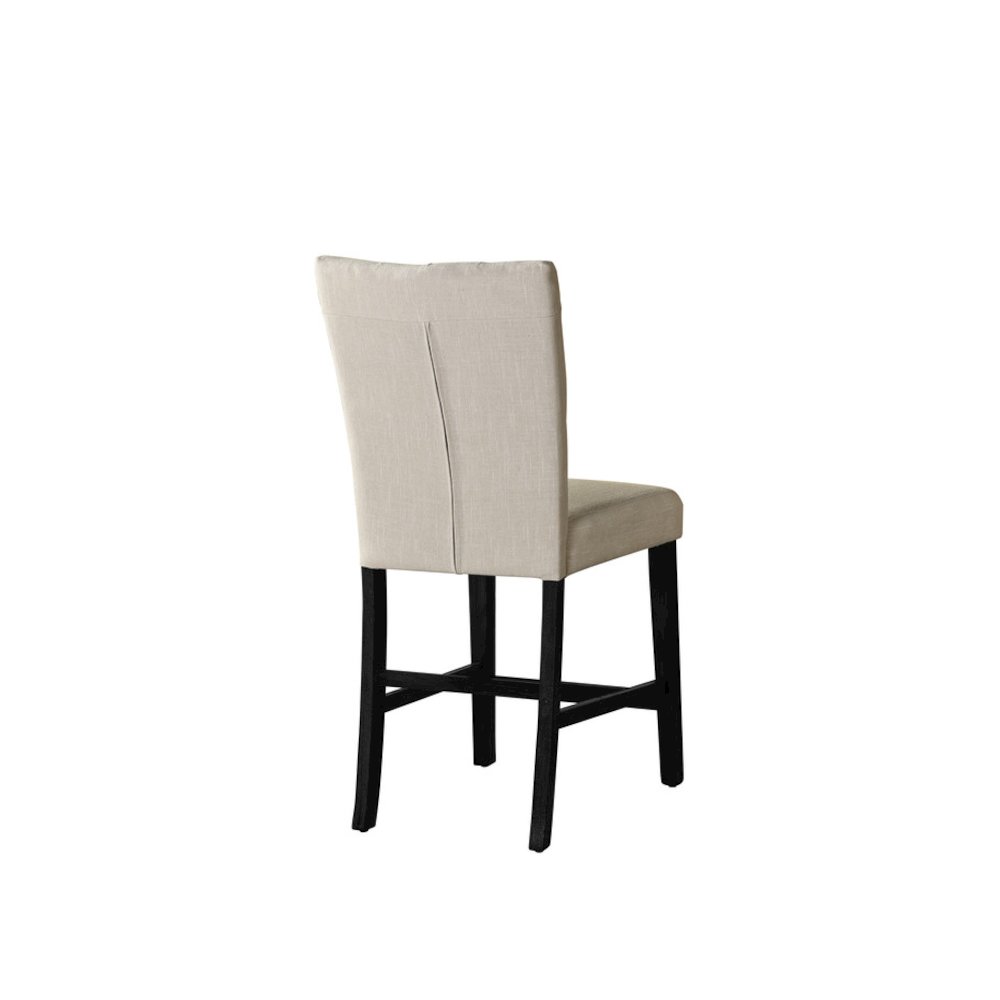 Classic 24" Counter Height Side Chair Tufted in Linen Fabric **Set of 2**, Beige
