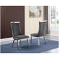 Upholstered dining chiars set of 2 in Dark gray velvet fabric with stainless steel base