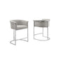 Best Quality teddy Boucle in rich gray barstool - Set of 2