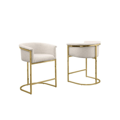Best Quality teddy Boucle in cream barstool - Set of 2