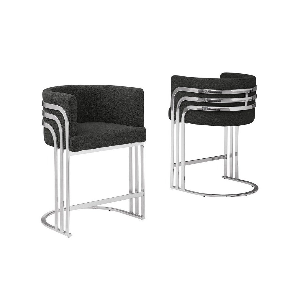 Best Quality furniture Black with silver barstool, Set of two