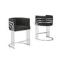 Best Quality furniture Black with silver barstool, Set of two