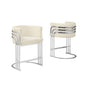 Best Quality furniture Cream with silver barstool, Set of two