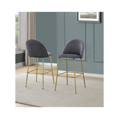 Dark gray barstool with a gold base