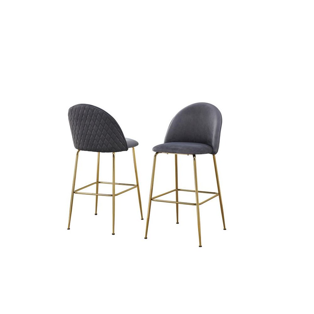 Dark gray barstool with a gold base