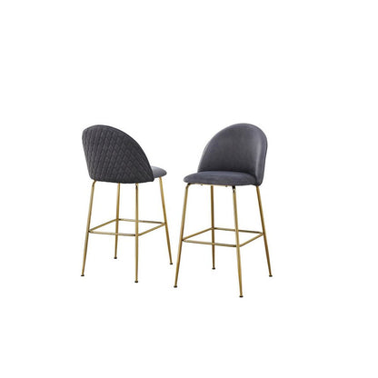Dark gray barstool with a gold base