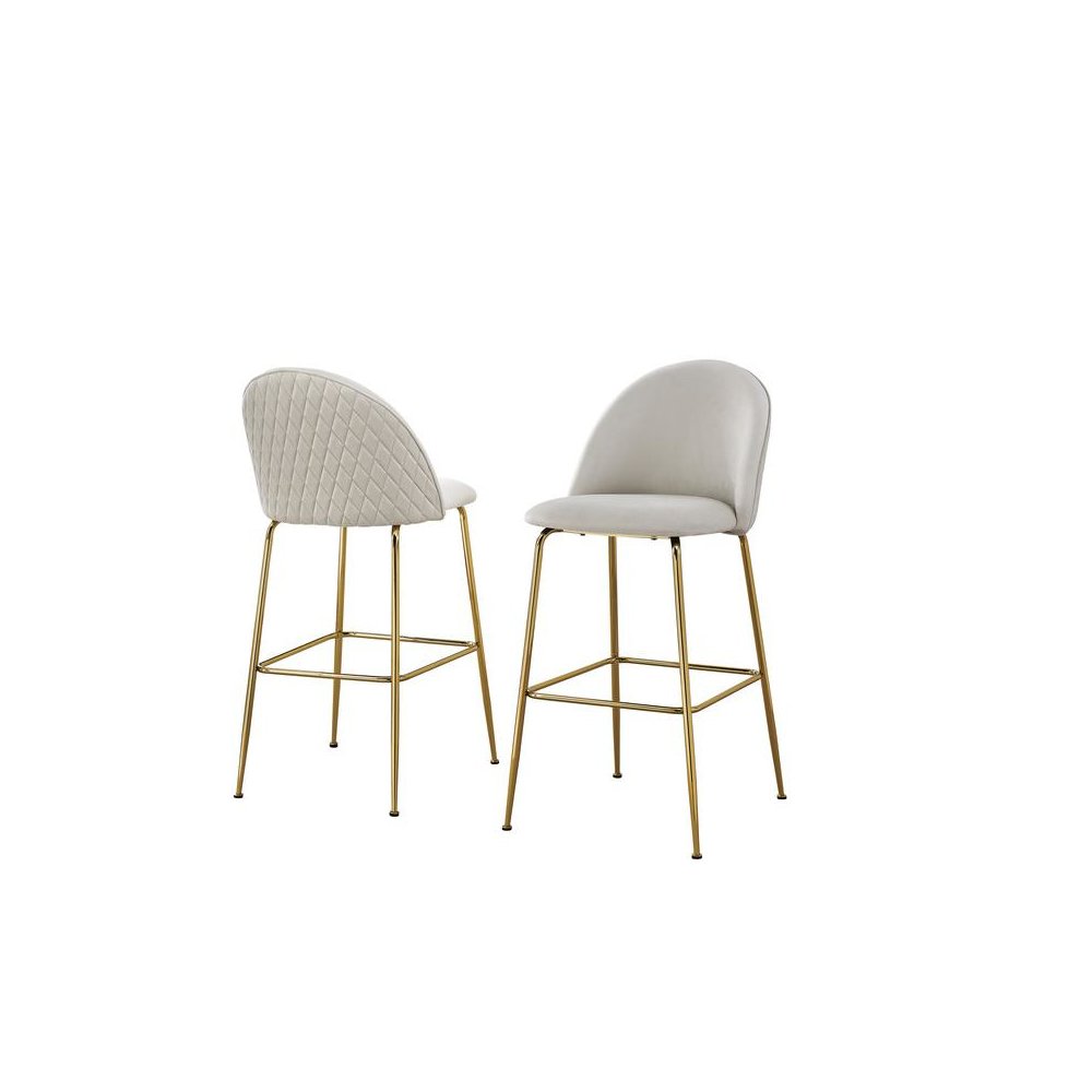 Cream barstool with a gold base
