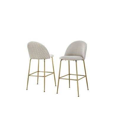 Cream barstool with a gold base