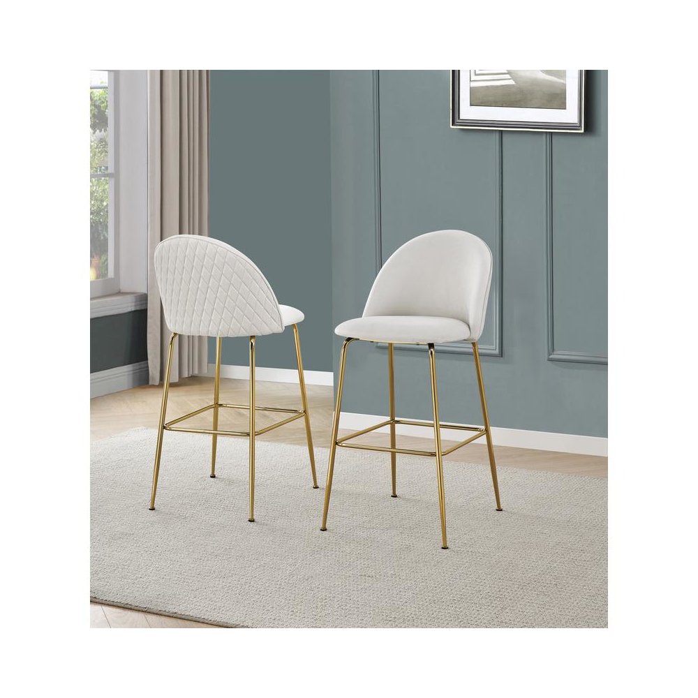 White barstool with a gold base